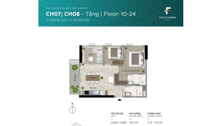 The Filmore Đà Nẵng 1 bedroom unit for sale condo code CH03.07